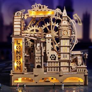 Puzzle 3D <span class=keywords><strong>en</strong></span> bois, circuit de billes, modèle du Big Ben de <span class=keywords><strong>Londres</strong></span> avec éclairage LED, mécanisme à engrenages, jouet d'assemblage DIY pour adultes et enfants, cadeau - Product Image 2