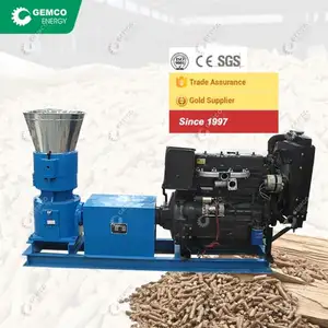 2023 Rabatt GEMCO Mini Hay Kleine Flachdüsen-Pellet maschine zur Herstellung von Kiefernholz, Biomasse, Sägemehl und Papier pellets