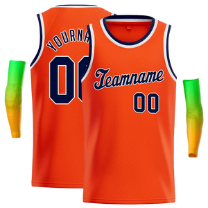Benutzer definierte Marke Günstige Sublimation Orange Genähtes/Gedrucktes Logo Männer Basketball Trikot - Product Image 5