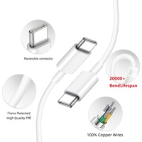 Câble de Chargement Rapide Double USB-C PD 3A 60W Personnalisé 2026 Premium 1M (3,3FT) avec Synchronisation de Données Haute Vitesse pour Tablettes, Téléphones et Ordinateurs Portables