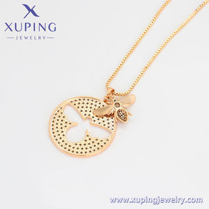 <span class=keywords><strong>XUPING</strong></span>-joyería de estilo Animal, collares redondos con patrón de abeja de cobre ambiental, color dorado de 18K, A00911756 - Product Image 5