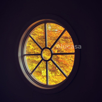 Alucasa-ventana Circular de aluminio, pivote redondo grande, 3x6, 27 "31" 47"