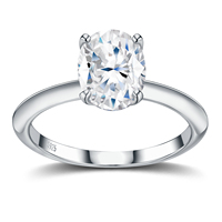 Hete Aanbieding Mode Ovaal Geslepen Minimalistische VVS1 D Kleur Moissanite Trouwring GRA Gecertificeerde Zilveren Moissanite Ring Sieraden Ring