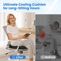 Coussin ergonomique en mousse à mémoire de forme avec gel rafraîchissant pour chaise, fauteuil roulant, soulagement des douleurs au coccyx et des hémorroïdes