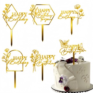 Adorno acrílico para tartas, para decorador de pasteles, soporte para tartas de feliz cumpleaños, para decoración de pasteles - Product Image 1