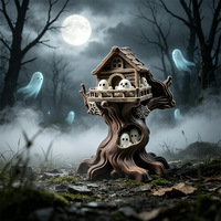 Moule en silicone DIY pour maison d'arbre fantôme d'Halloween, pour bougies parfumées, plâtre et ornements décoratifs
