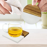 Sous-verres en bois et marbre pour boissons, accessoires de cuisine, porte-gobelet, tasse à café, boisson, vin, bière, bar, décoration de table à café