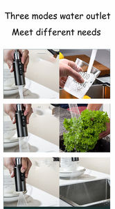 Pistola automática de latón sin contacto, grifos grises de cocina con sensor 360, <span class=keywords><strong>grifo</strong></span> digital inteligente infrarrojo giratorio, grifos extraíbles de cocina - Product Image 5