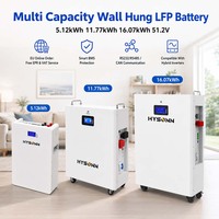 Batterie murale multi-capacités Hysonn LFP 5,12 kWh 11,77 kWh 16,07 kWh 51,2 V pour projets de sauvegarde solaire résidentielle OEM ODM