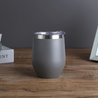 Heißer Verkauf: 12oz Outdoor Metall-Stahlbecher mit Logodruck, Eier-Wasser-Becher, Vakuum-Kaffeebecher mit Deckel im Großhandel