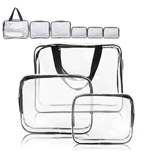 Wholesale Women's Transparent PVC Clear Travel Cosmetic Bag Lady Make Up Cosmetic Bag