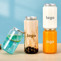 Nicro groothandelsprijs op maat gemaakte plastic blikjes met aluminium deksel, sapfles, koffie- en drankenverpakking, pers-type PET-blik