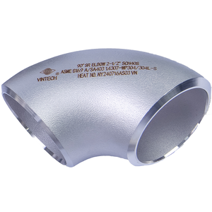 Codo de 90 Grados de Acero Inoxidable 304 304L 316 316L, ASME B16.9, Curva Soldada sin Costura, Resistente a la Corrosión - Product Image 1