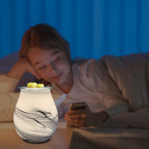 Chauffe-cire électrique Art Verre Huile parfumée Brûleur à tarte Cire sans eau Fond Parfum Bougie Veilleuse Arôme de table Décoratif - Product Image 5