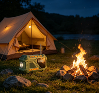 FM 18650 Lithium-Ionen Tragbares Akku-Heimradio HIGH Solar Handkurbel Notfall-Wetterradio FM AM WB für Outdoor und Bergsteigen