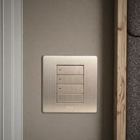 Interrupteur mural MGA ultra-plat 4 gangues 2 voies avec indicateur LED 250V 10A argent, application EWeLink, logo personnalisé