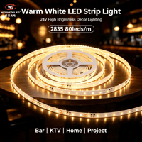 Bande LED SMD2835 80 LED à spectre complet, lumière blanc chaud, 5m, haute efficacité 180lm/w, CRI 83, effet lumière solaire, pour aménagement paysager