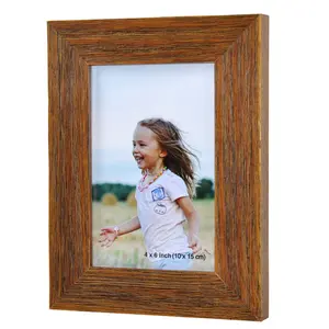 Large cheap smooth surface rectangle natural color solid wood photo frame