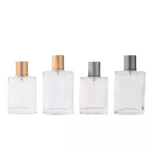 Custom Logo 30ml 50ml 100ml Empty Luxury Flat Square Spray Fragrance Parfum <b>Bottle</b> Clear Black <b>Refillable</b> <b>Perfume</b> Glass <b>Bottle</b> - Product Image 1