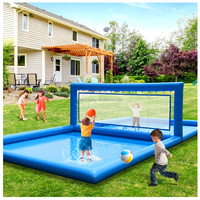 Terrain de volley-ball aquatique gonflable personnalisable pour l'extérieur, piscine avec filet pour terrain de volley-ball aquatique dans la cour, fête d'été