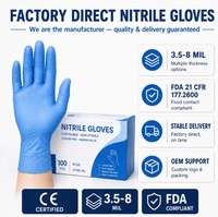 Gants jetables en nitrile sans poudre SONICE 4/5/6 mil, qualité alimentaire, médicaux, industriels, vente en gros, sans latex, en vrac, directement de l'usine