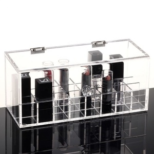 Thủ công lấy cảm hứng từ rõ ràng Acrylic 24-khe cắm son môi Tổ Chức-tối giản mỹ phẩm hiển thị hộp cho Vanity & vẻ đẹp trạm - Product Image 6