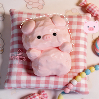 Jouet anti-stress en plastique rose en forme de cochon, fabriqué à la main, de qualité alimentaire, à remontée lente, pour filles et garçons