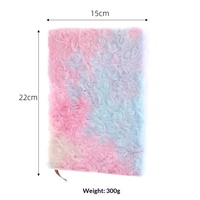 Carnet de notes créatif et exquis en peluche douce, couverture rigide, thème Rose pour la Saint-Valentin, journal à couleurs dégradées