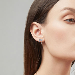 Tianyu Gems <b>Silver</b>-plated Gold Classic, Stylish, Sweet Style <b>Heart</b>-shaped Tassel Moissanite Stud <b>Earrings</b> - Product Image 6