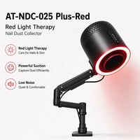 Nueva Máquina de Succión de Polvo para Manicura de 200W, Colector de Polvo Profesional con Lámpara de Terapia de Luz Roja