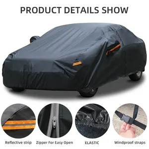 Güneş koruma dolu fırtına su geçirmez araba kılıfı siyah PE alüminyum kumaş araba vücut kaplama kumaşı