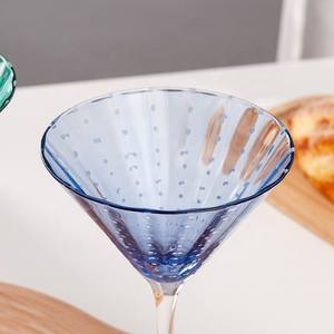 Tasse en verre à <span class=keywords><strong>Martini</strong></span> sans plomb en cristal de couleur unie personnalisée SNW perles blanches verre à vin rouge à pois verre à Dessert - Product Image 5