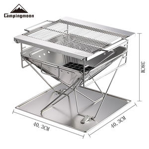 Parrilla Plegable de Acero Inoxidable Campingmoon 40.3X40.3X38Cm, Estufa para Barbacoa al Aire Libre - Product Image 1