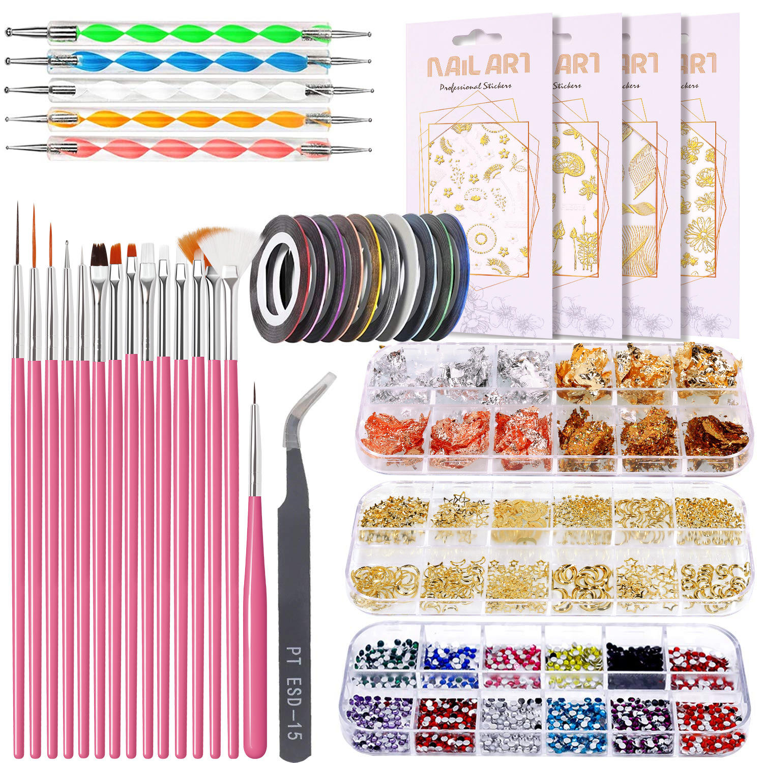 Tiktok Nail Gel Kit Professional DIY Shop Beginners Nail Art Tool Painting Brush Color Diamond Set Nail Decoration Manicure Kit
