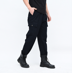 DFP0233 Pantalon d'entraînement pour hommes, couleur noire, personnalisable, avec 6 grandes poches, pantalon tactique décontracté pour hommes, uniforme de combat multi-poches - Product Image 4