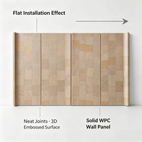 Panneaux muraux décoratifs WPC solides à motif 3D modernes, résistants à l'humidité, imperméables, ignifuges et écologiques pour salle de bain et usage domestique