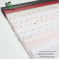 Papier de soie imprimé motif neige, poire, étoile, lune, pour emballage cadeau et bouquet de fleurs, anti-humidité, doré, 50x75cm, 20 feuilles