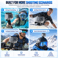 Boîtier étanche 50M pour caméra d'action GoPro Hero 9 avec coque PC transparente et joint d'étanchéité pour la plongée et la photographie sous-marine