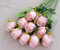 Fleurs artificielles en rose faites à la main, en plastique, réalistes, durables, imperméables, tiges florales pour la décoration de mariage et de la maison