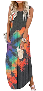 Versatile Elastic Waist <b>Boho</b> <b>Summer</b> Print Washed A-line Slim-fit Sleeveless Mini <b>Dress</b> - Product Image 3