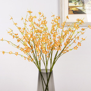 Fleurs d'orchidée artificielles en soie orange, haute simulation, pour décoration de mariage, de maison, arrangement floral, décoration de salon - Product Image 1