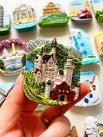 Autocollants magnétiques de réfrigérateur en résine en relief 3D, thème Sites touristiques du monde, style européen et chinois, tourisme mondial