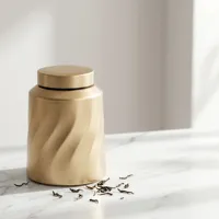 Boîte à thé hermétique anti-humidité 500g 1kg, grand pot de rangement avec couvercle scellé, boîte à thé métallique haut de gamme vide