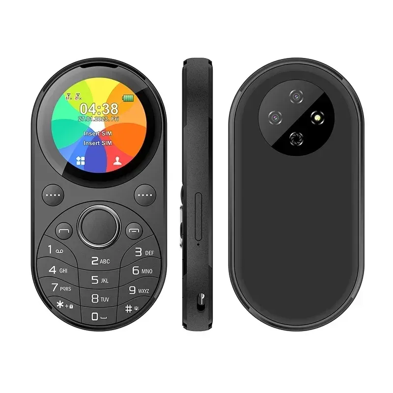 Mini-Telefon 1,39 Zoll runder LCD-Bildschirm Mini oval Metall-Handy Dual-SIM GSM MP3 MP4 drahtloses Funkgerät Metallkörper-Tastatur Handy