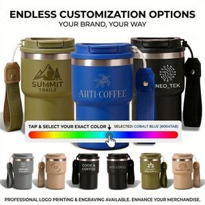 Custom Logo 14Oz Double Wall Promotional Gift Stainless Steel Cup Vacuum <b>Insulated</b> Travel Coffee <b>Mug</b> With Rope Handle - Product Image 6