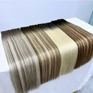 Goodluck 2024 Human Hair Supplier Russian Thin Invisible Genius Weft Hair Extensions Double Drawn Human Hair Genius Weft