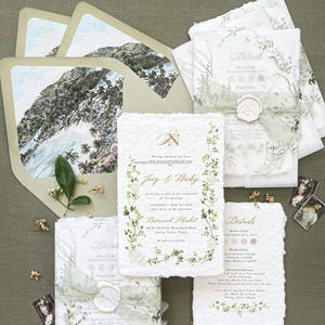 Sobres de Papel Kraft Impresos Personalizados para Bodas y Eventos, con Forro, Estampado en Relieve de Lujo, Tarjeta de Felicitación de Papel Artístico - Product Image 3