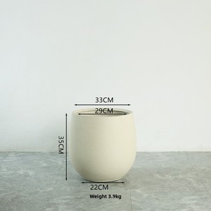 Maceta Grande <span class=keywords><strong>de</strong></span> Estilo Nórdico Minimalista, Transpirable, <span class=keywords><strong>de</strong></span> Arcilla <span class=keywords><strong>de</strong></span> Magnesio y Cemento, para Sala <span class=keywords><strong>de</strong></span> Estar, Centro Comercial o Uso en Exteriores, con Plantas en Maceta - Product Image 5
