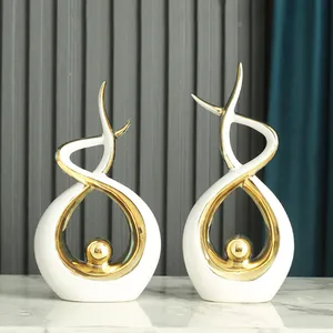 luxury Northern Europe Style Home ornaments plating gold ceramic Accessories Art Other Home Decor