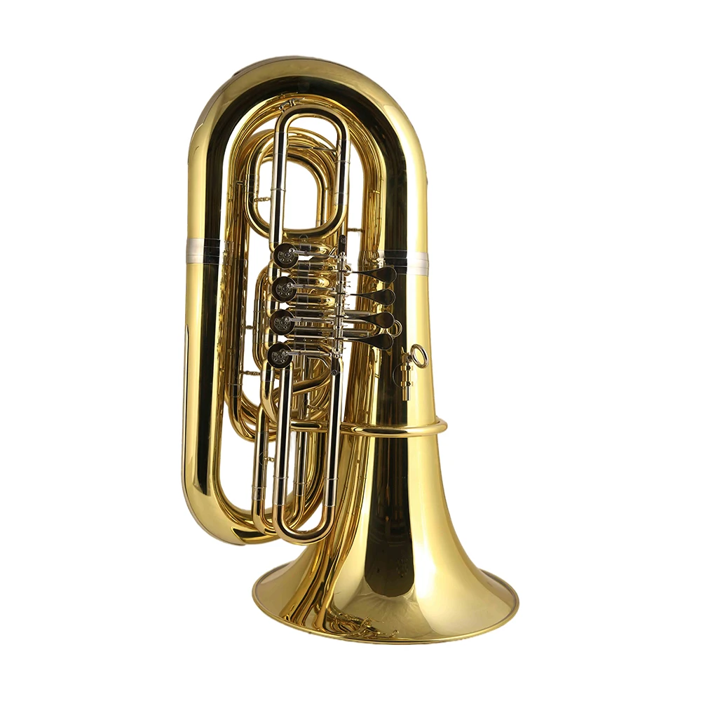 Groothandel Brasswind Instrumenten Goud Messing Roterende Kleppen Bb Tone Tuba